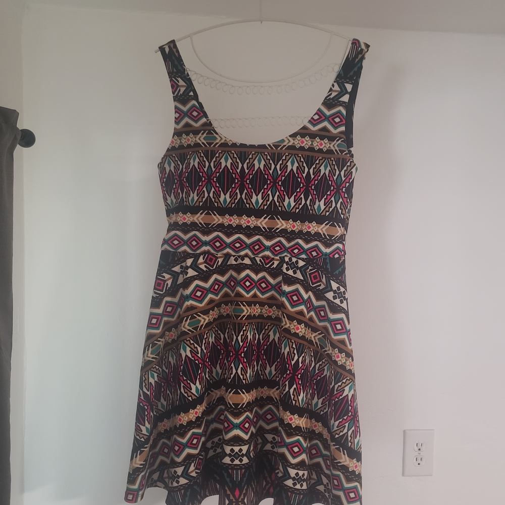 Alya Multicolor Geometric Mini Dress Pre-ow